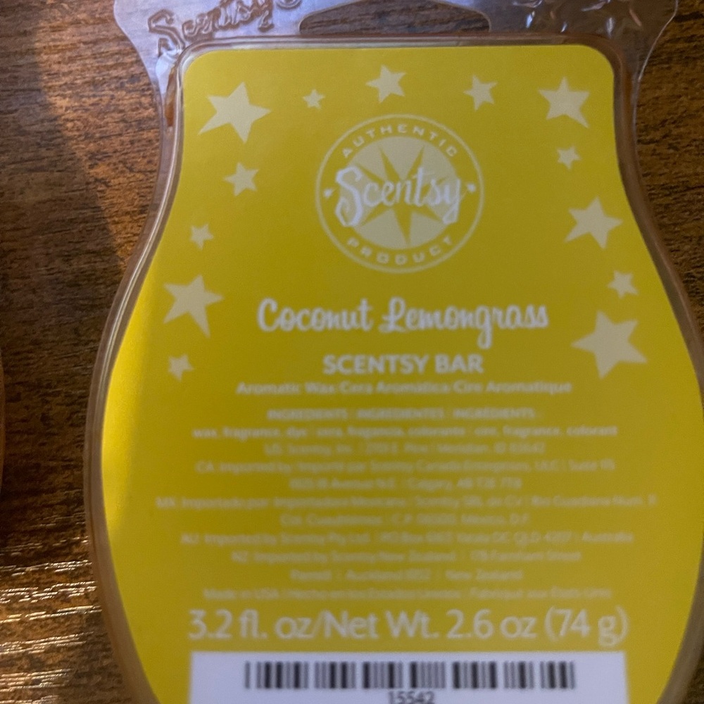 Scentsy Coconut Lemongrass Yellow Wax Bar
